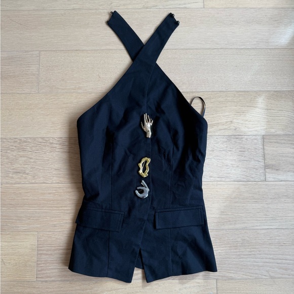 NWT Commense Black Top with Textured Detail - Picture 2 of 4